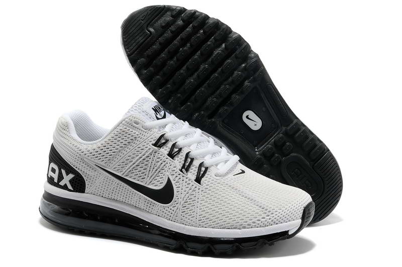 Pas Cher Nike Air Max 2013 Kpu Chaussures Hommes Blanc Noir